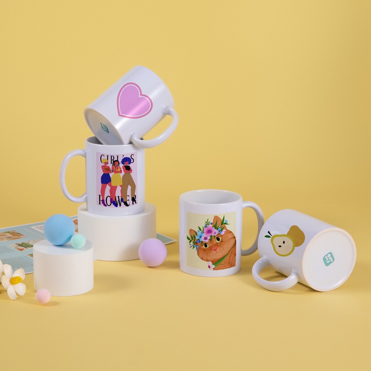 LOKLIK Sublimation Mugs - Blank - 325 ml - 6 pack