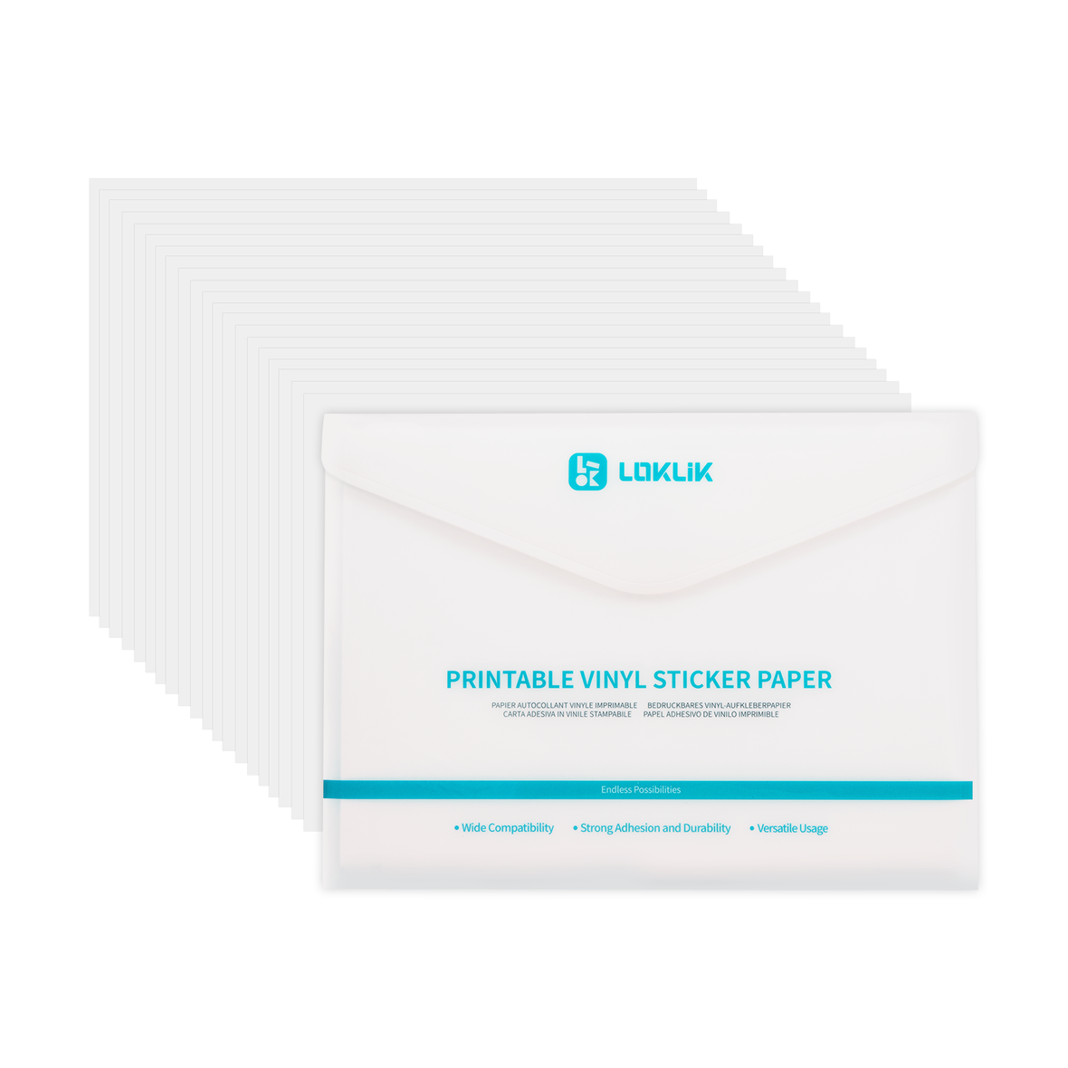 LOKLIK Matte Printable Vinyl Sticker Paper A4 - 20 Pack