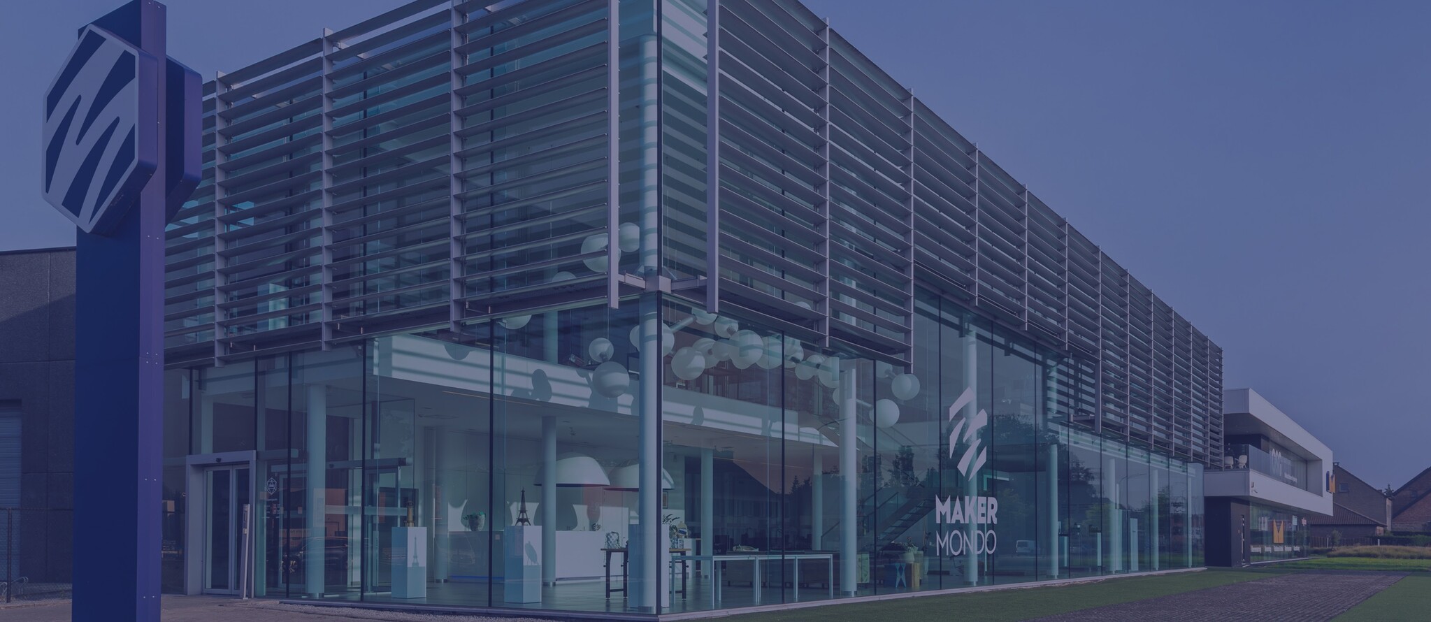 Outside view of the MarkerMondo showroom in Kontich, Antwerp - Belgium.