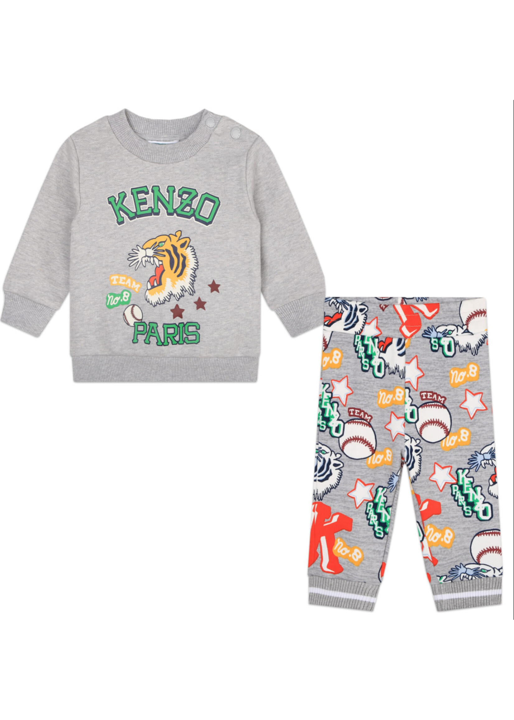 KENZO KIDS Tweedelige set van bedrukt katoen