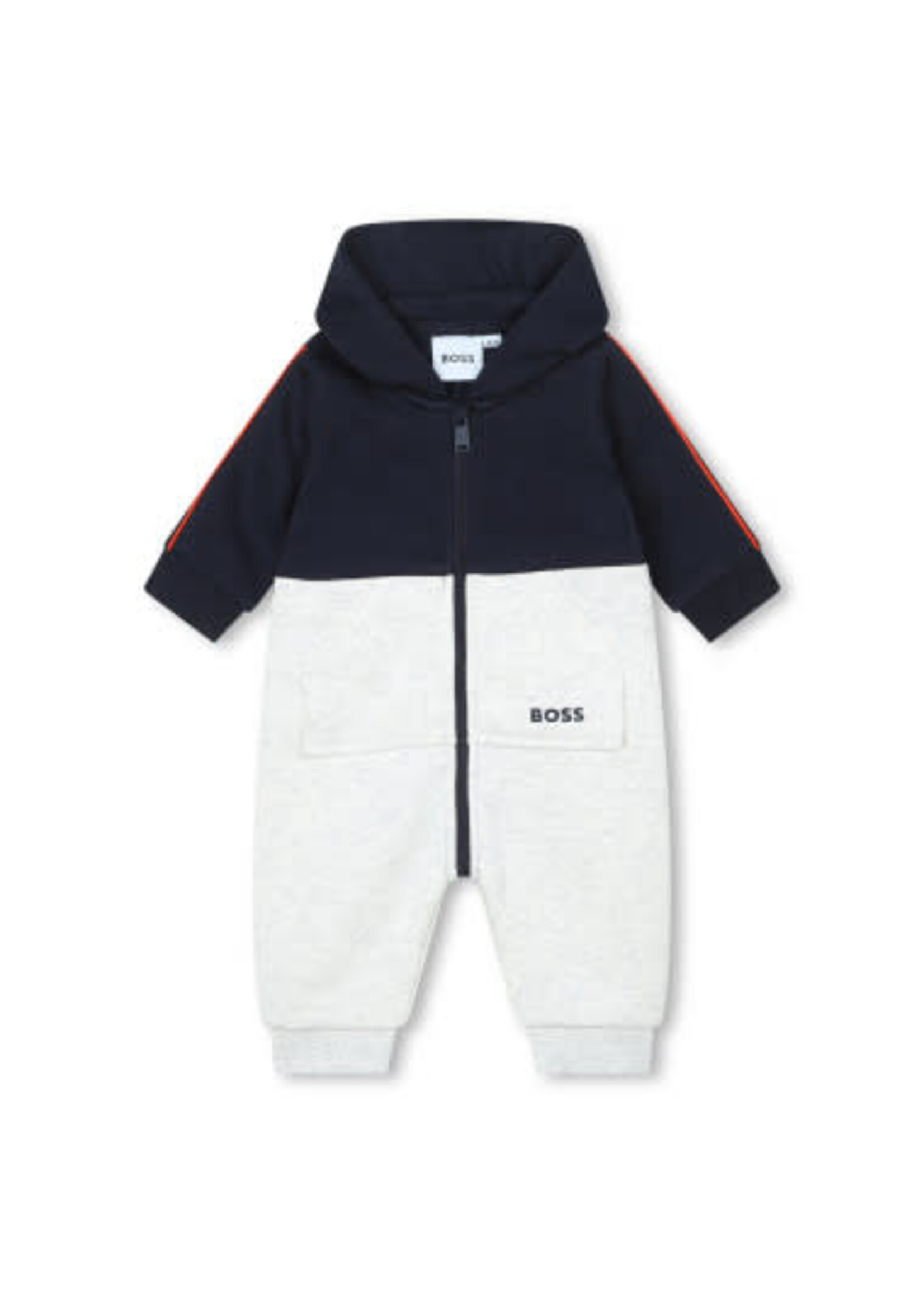 Boss Fleece babypakje met rits blauw