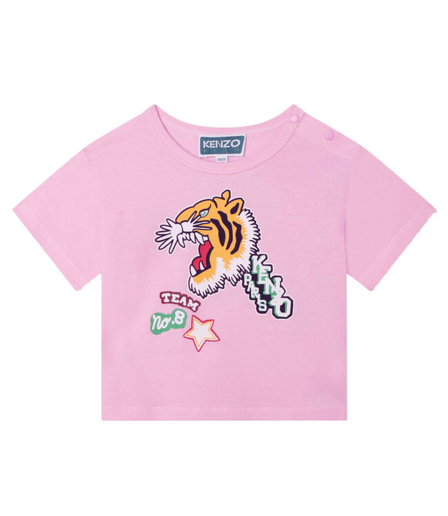 T-Shirt met tijgerprint roze