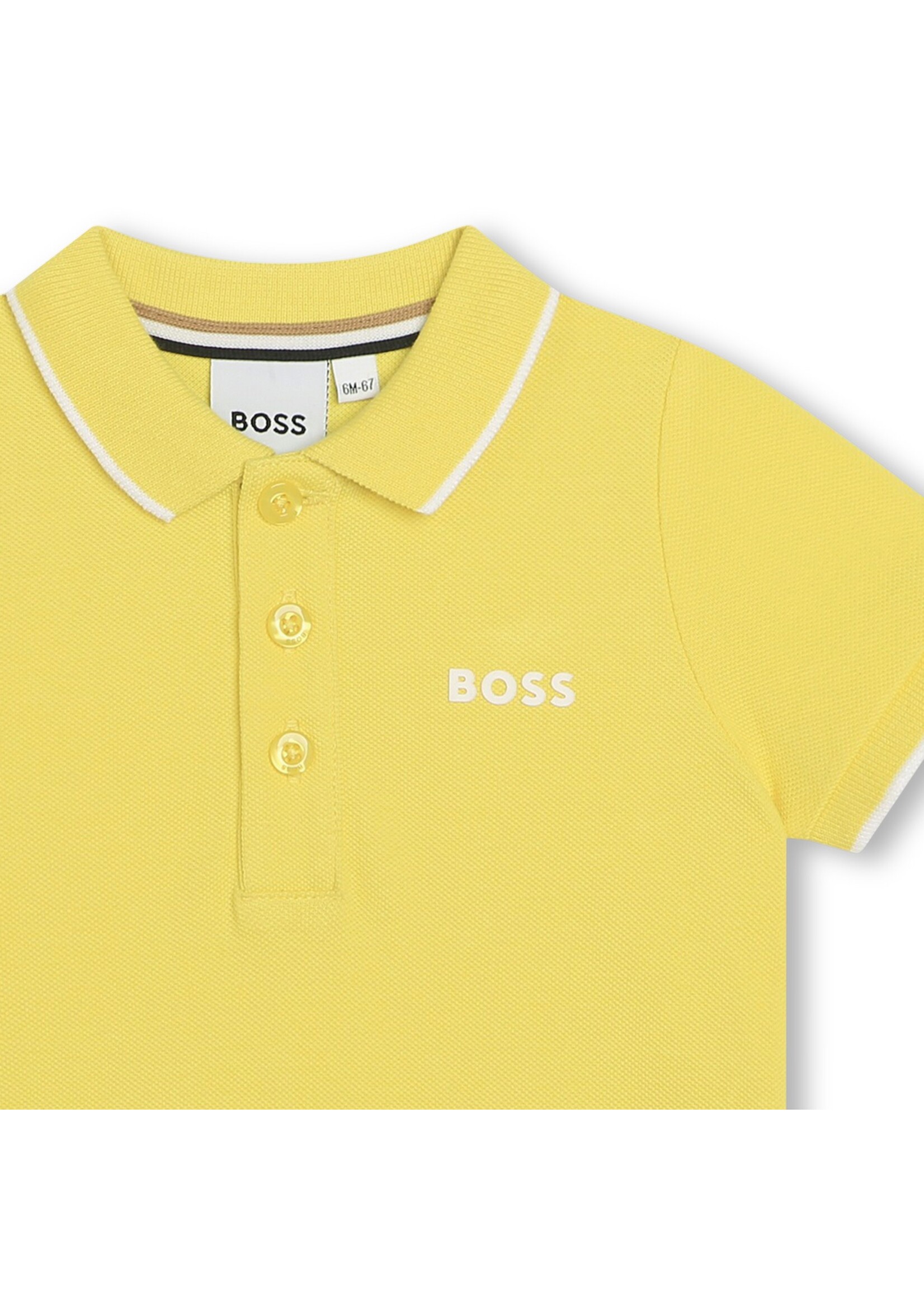 Boss BOSS - POLO MET KORTE MOUWEN - J50593 - STRO GEEL