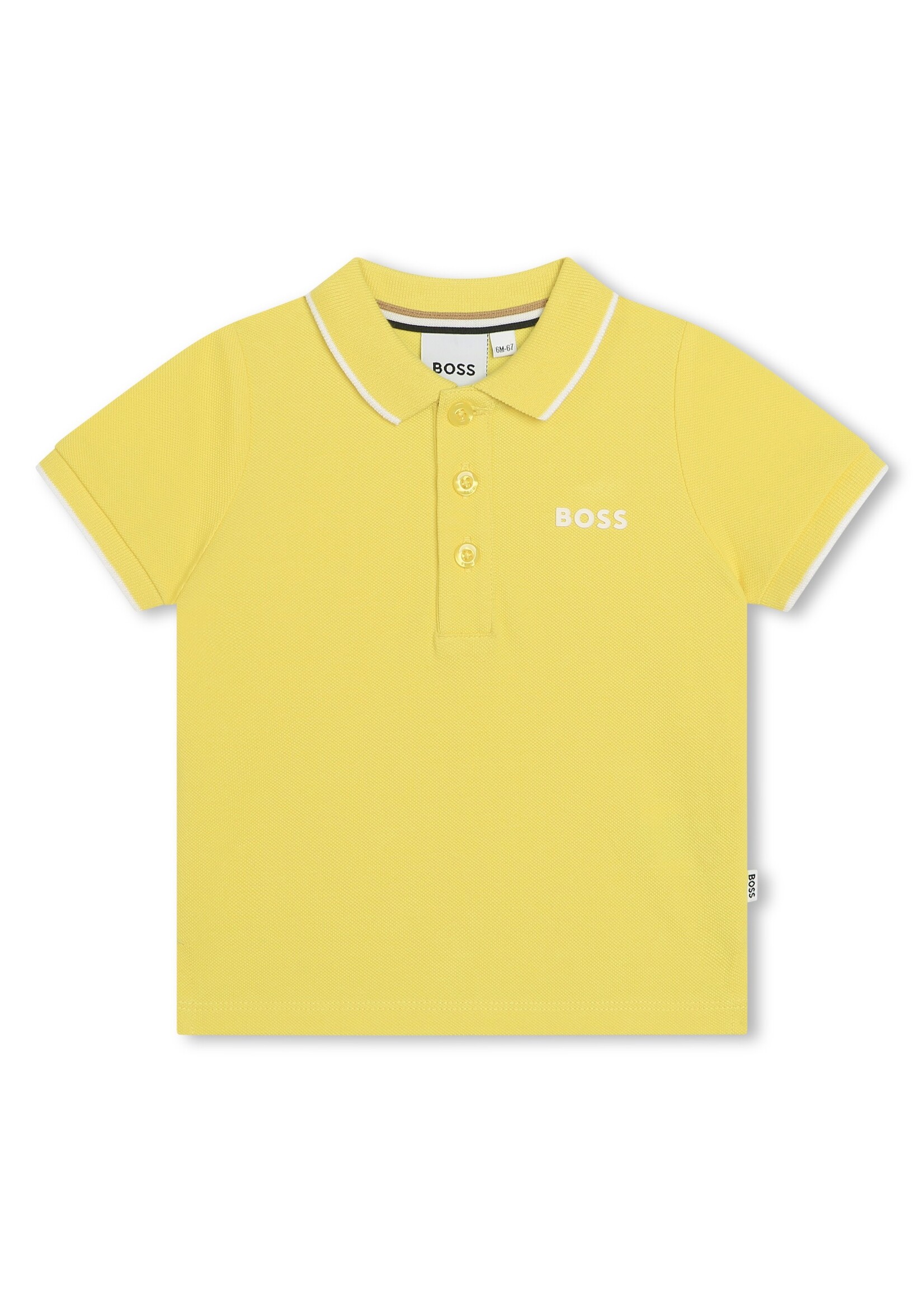 Boss BOSS - POLO MET KORTE MOUWEN - J50593 - STRO GEEL