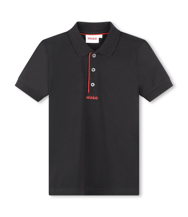 Hugo- POLO MET KORTE MOUWEN- G00015- ZWART