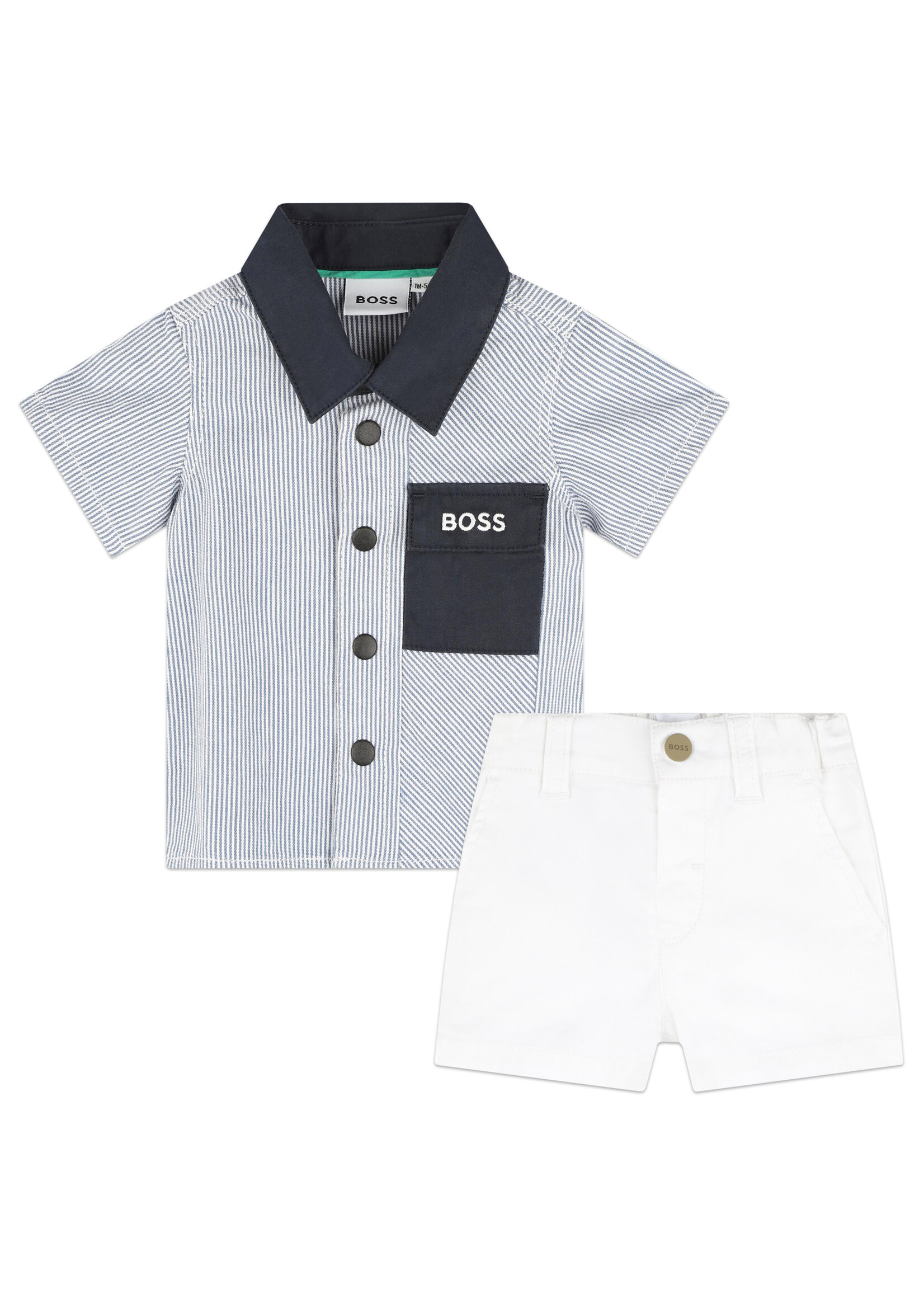 Boss BOSS - BASIS SHORT+DEBARDEUR - J50805 - BLAUW  WIT