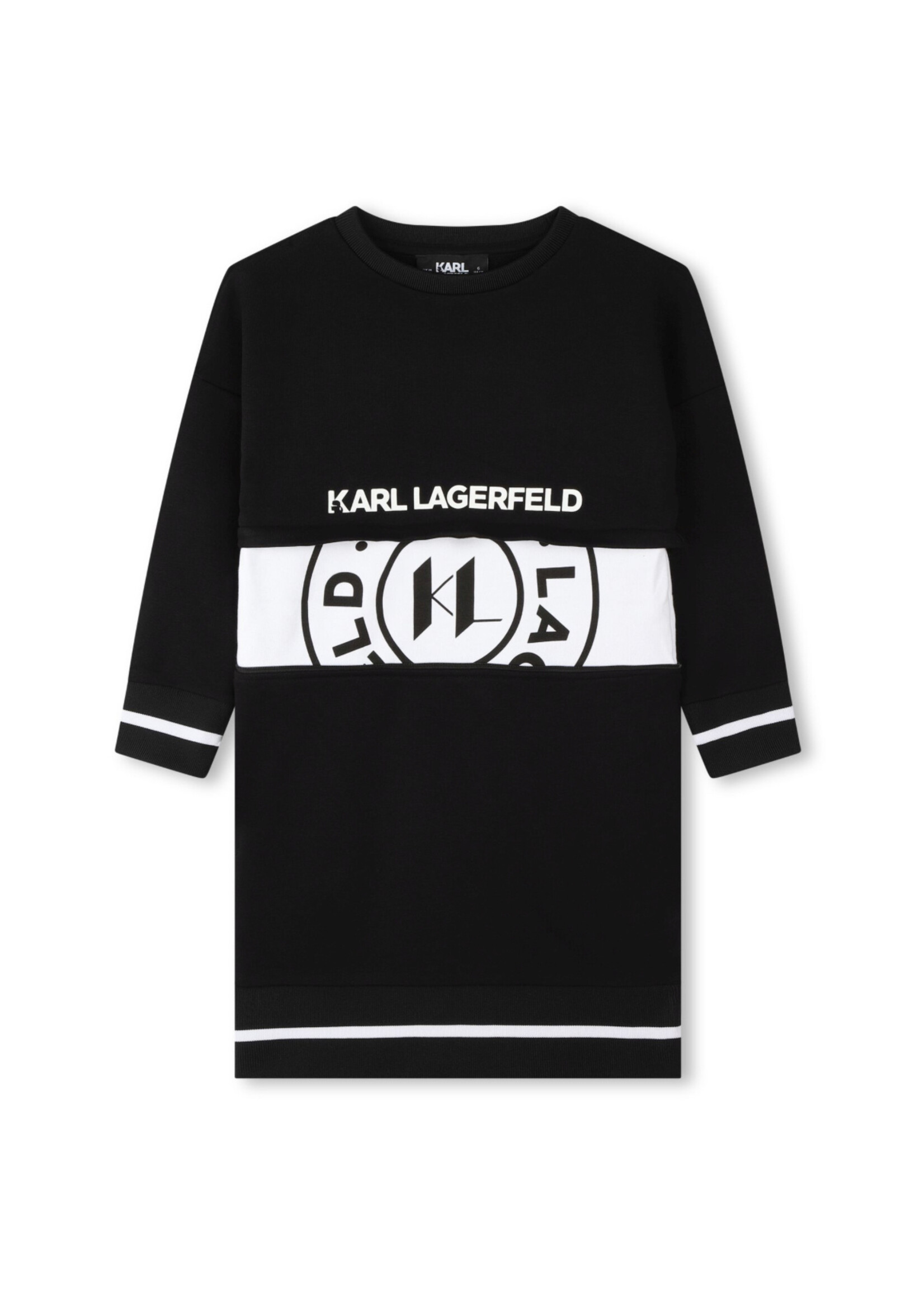 Karl Lagerfeld 2-in-1 sweatjurk meisje zwart