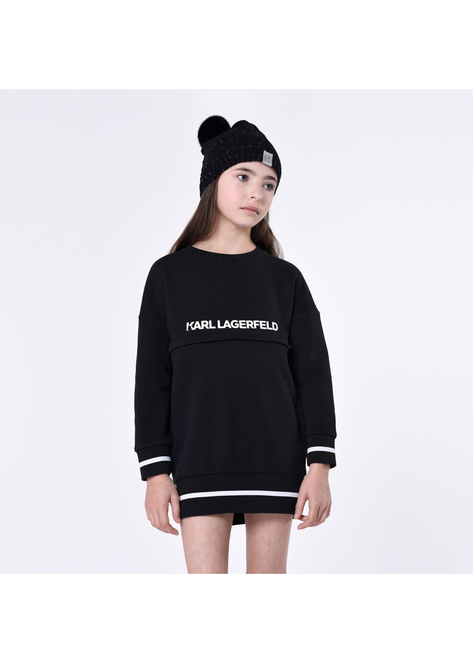 Karl Lagerfeld 2-in-1 sweatjurk meisje zwart