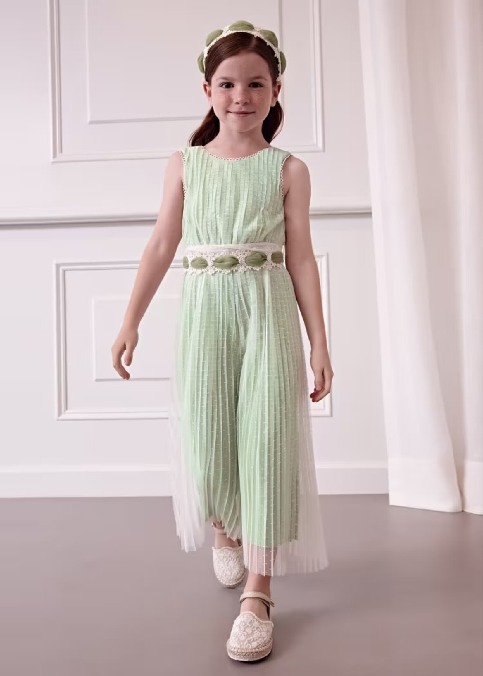 Abel & Lula - geplooide tule jumpsuit - 5260