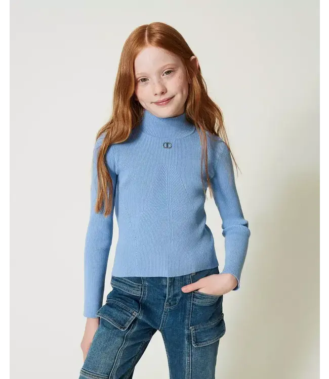 Twinset Ribbed Jumper Blauw -3190
