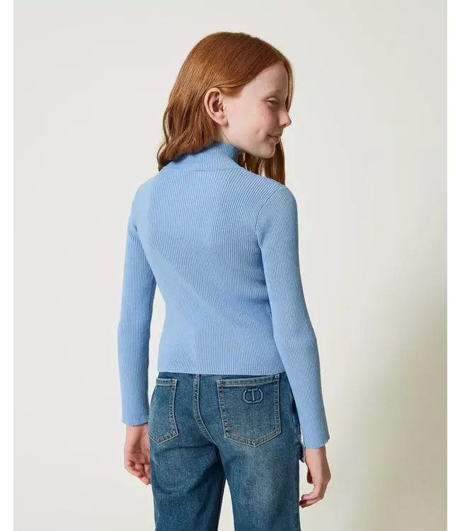 Twinset Ribbed Jumper Blauw -3190