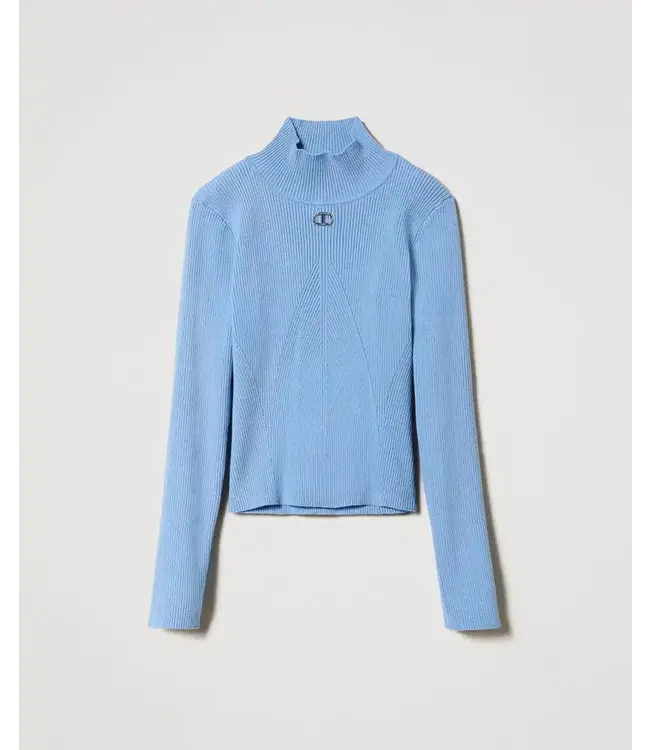 Twinset Ribbed Jumper Blauw -3190