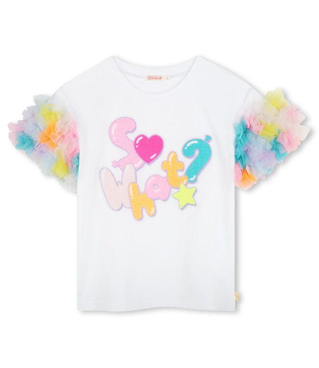 Billieblush T-shirt met tule mouwen - U20927