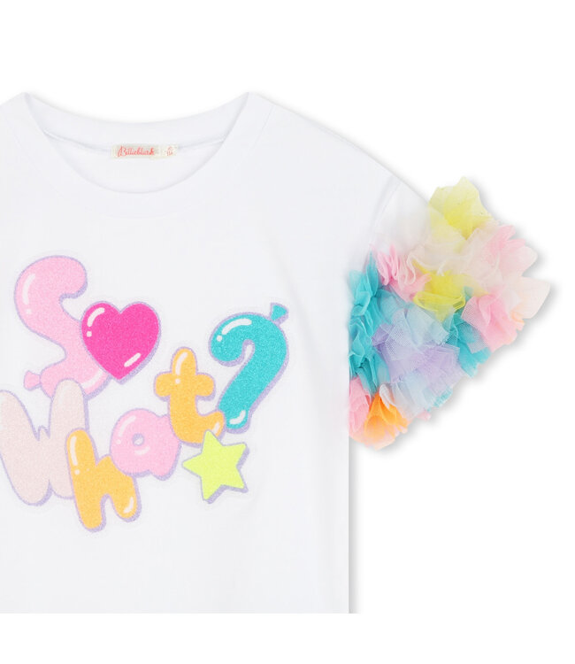 Billieblush T-shirt met tule mouwen - U20927