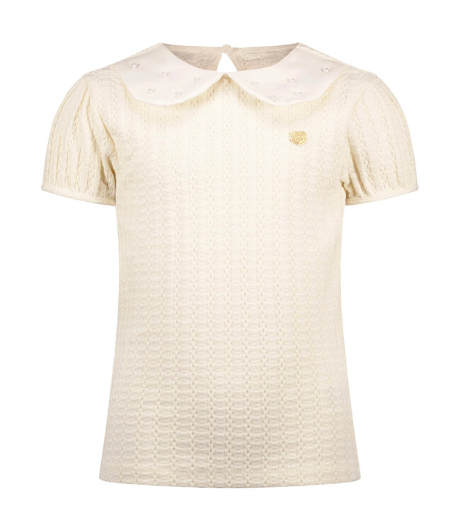 Le Chic Dreamy Creamy Gehaakte Top met Parels - 5408