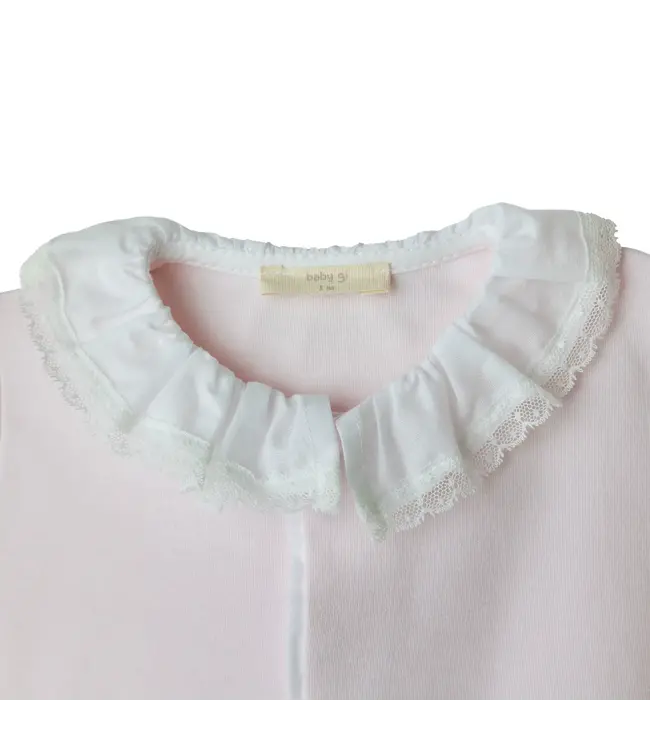 Baby Gi Velours Pyjama met Kraag Roze - RND531