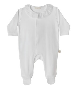 Baby Gi Baby Gi Velours Pyjama met Kraag Wit - RND531