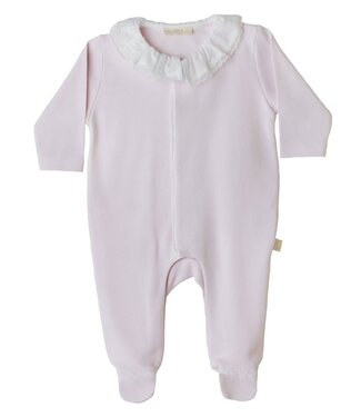 Baby Gi Baby Gi Velours Pyjama met Kraag Roze - RND531