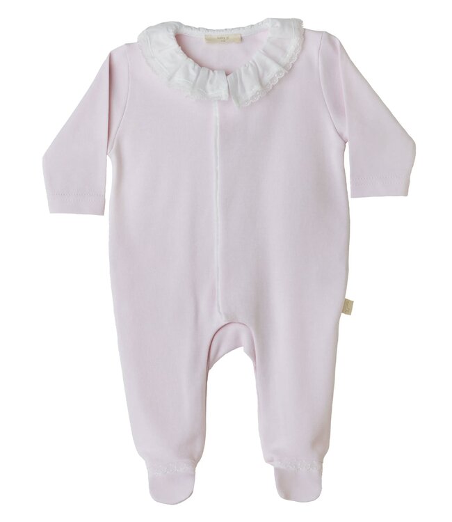 Baby Gi Velours Pyjama met Kraag Roze - RND531