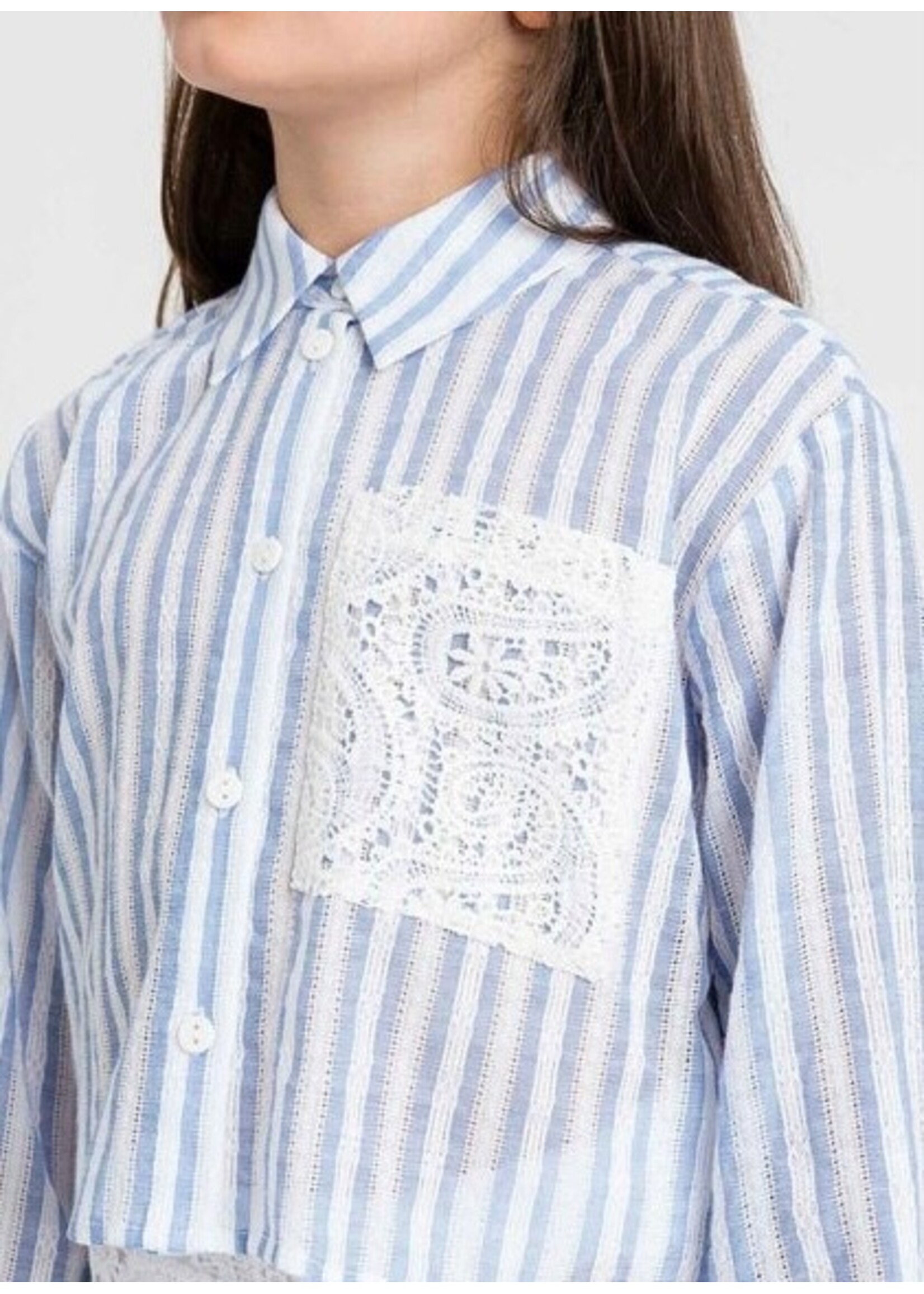 TWINSET Twinset Gestreepte Blouse met Gehaakte Zak - 2472