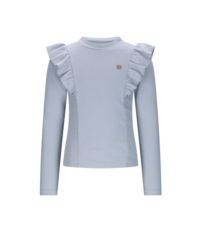 Le Chic Blue Ruffle Top - 5426