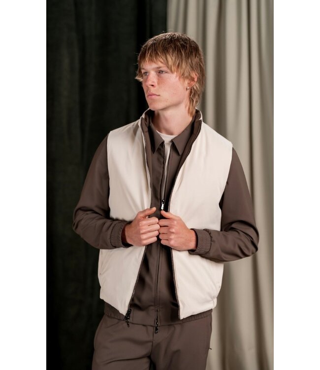 Essentials Cou7ure Reflection Reversible Bodywarmer - Brown/Beige