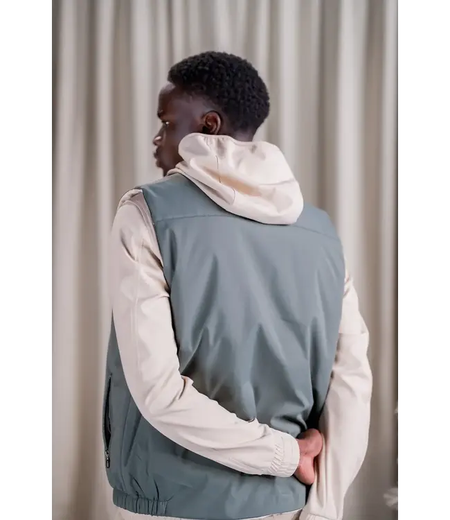 Essentials Cou7ure Reflection Reversible Bodywarmer - Green/Beige