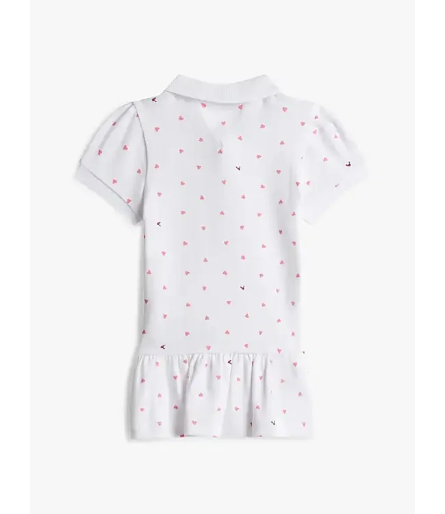 Heart Print Pointelle Polo