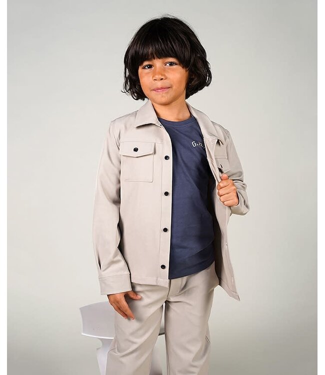 Jongens overhemd lange mouw beige