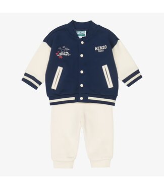 KENZO KIDS KENZO KIDS Boys Navy Blue & Ivory Cotton Jersey Jacket & Trouser Set