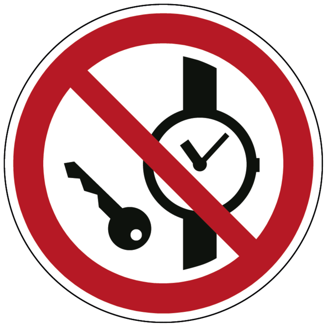 Kleine metalen voorwerpen verboden pictogram