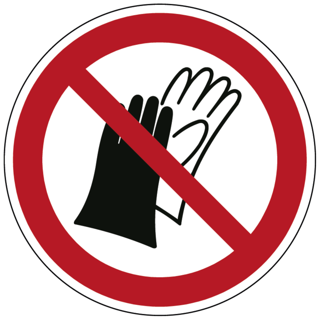 Dragen van handschoenen verboden pictogram