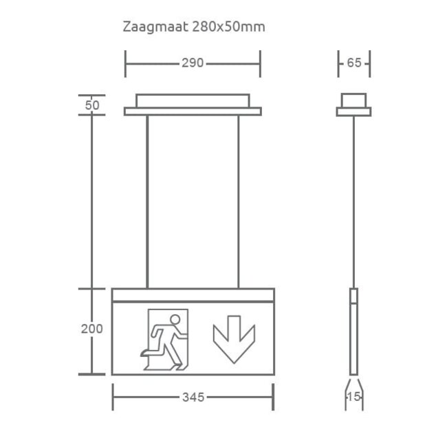 Normlights Normlights Bulkhead verstelbare opbouw LED noodverlichting