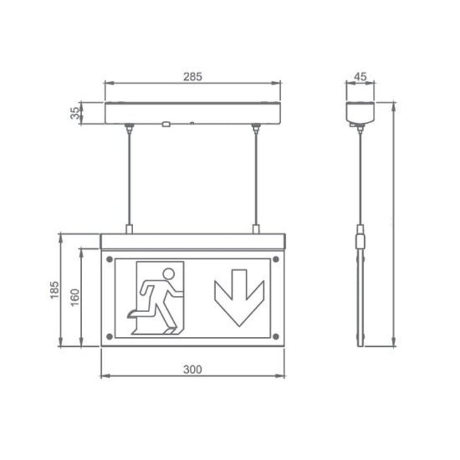 Normlights Verstelbare opbouw LED noodverlichting