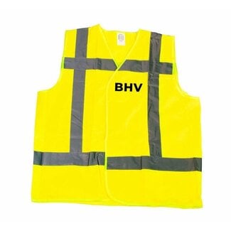 RWS veiligheidshesje BHV op rug en borst geel