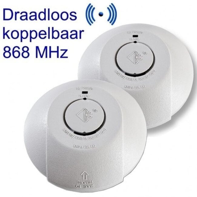 Fito Optische rookmelder draadloos koppelbaar 230V incl. 9V Lithium