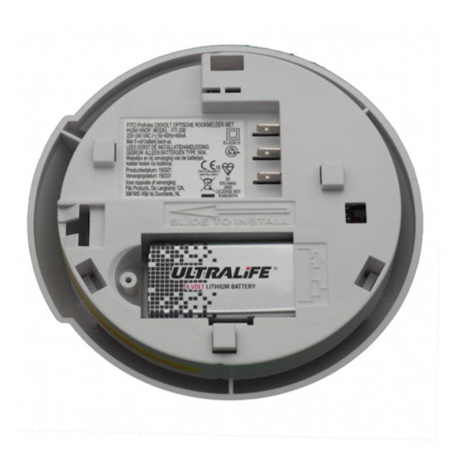 Fito Fito Optische rookmelder 230V incl. 9V lithium back-up batterij