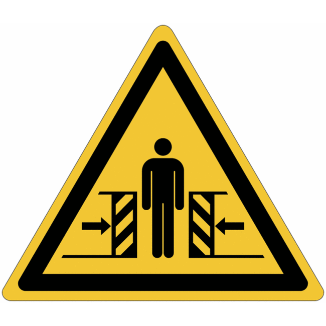 Waarschuwingssticker knelgevaar, op rol