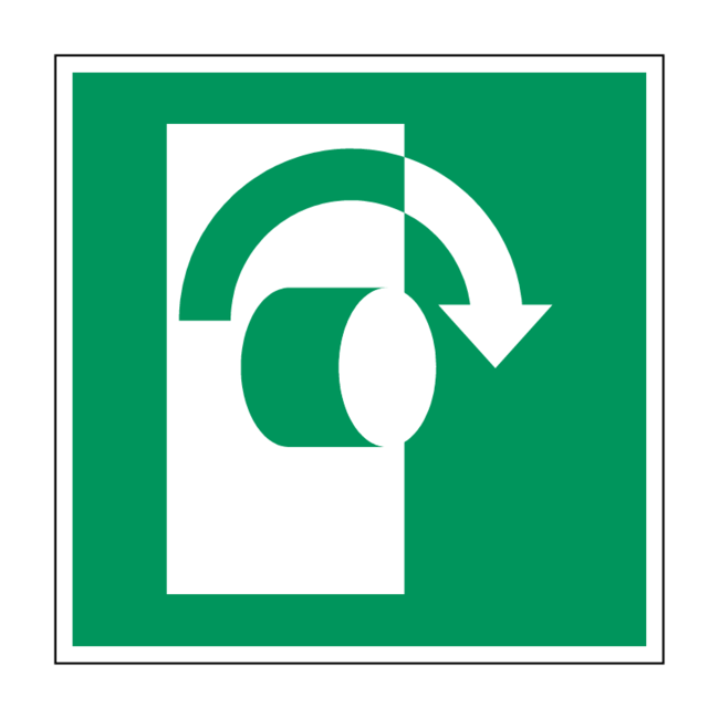 Draai in wijzerzin om te openen pictogram