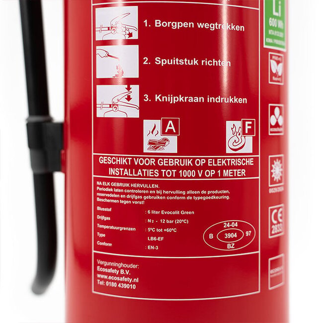 Lithium 6 Liter brandblusser