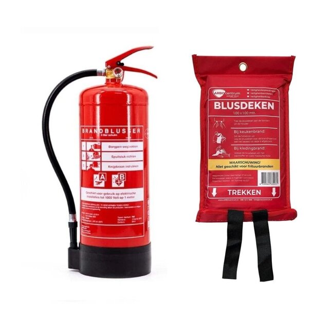 Brandblusser + blusdeken pakket