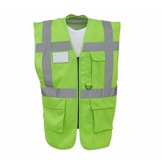 Veiligheidshesje met rits lime