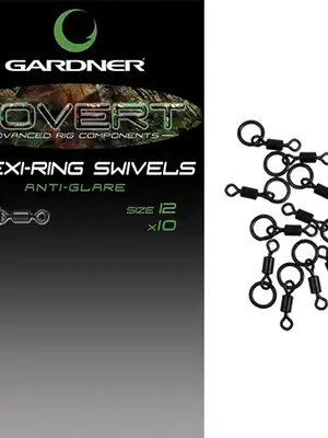 Gardner Tackle Covert flexi ring swivels size 8 anti glare