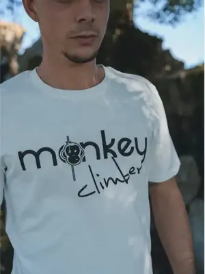 Monkey Climber Front cover shirt bianco