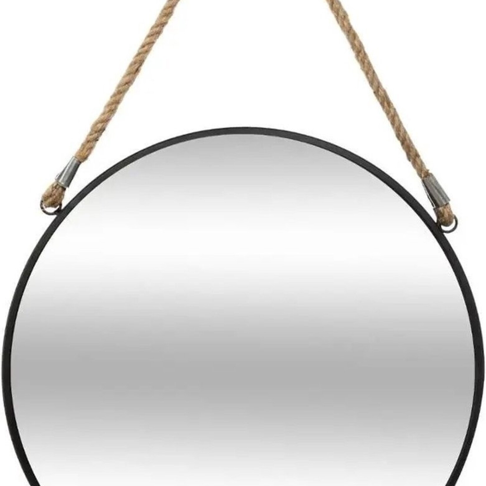 Atmosphera  Atmosphera - Round wall mirror - With rope - 38 cm - Black/Natural