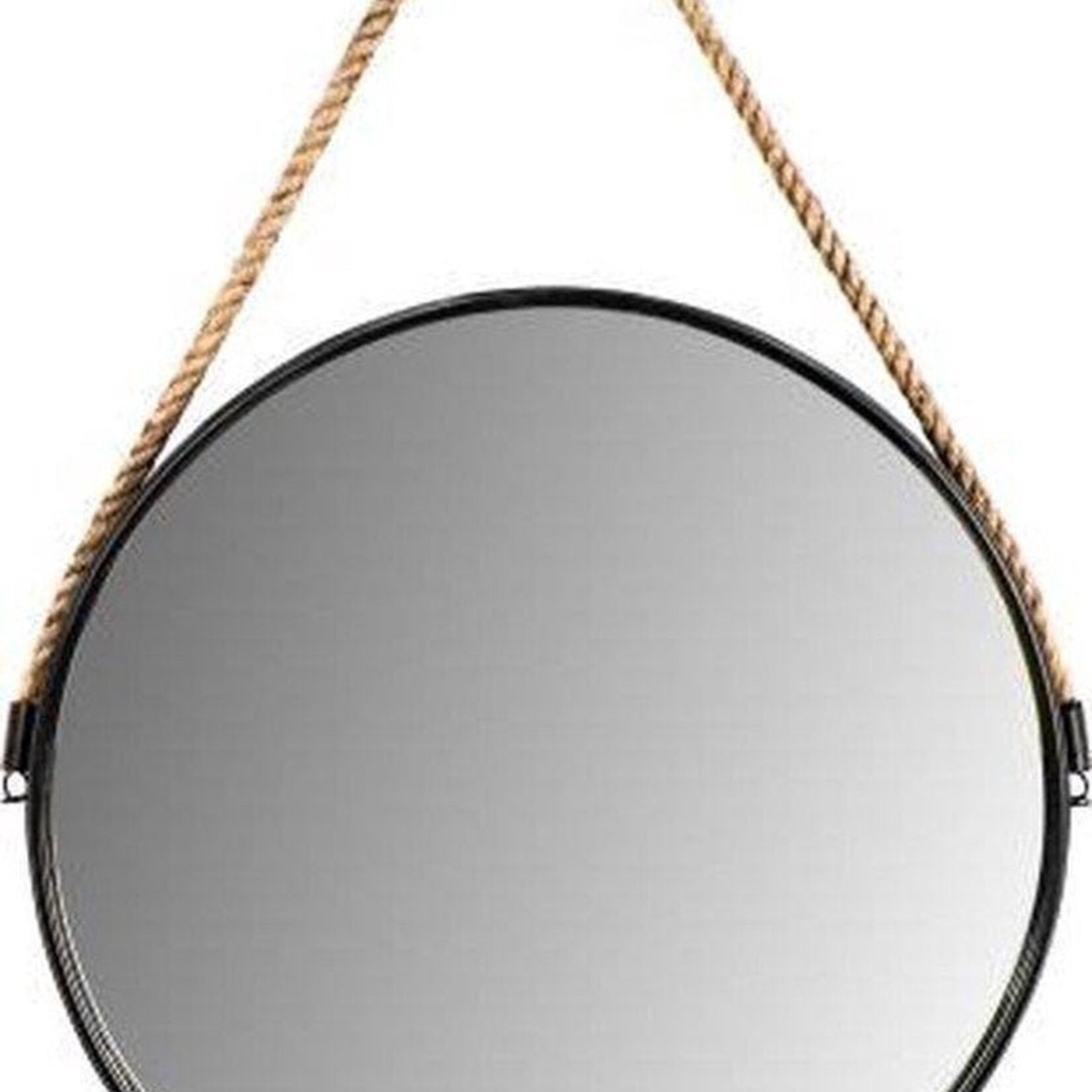 Atmosphera  Atmosphera - Round wall mirror - With rope - 38 cm - Black/Natural