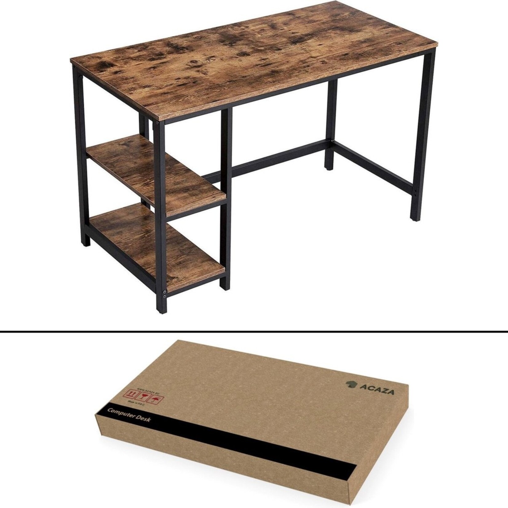 Dok Home Vasagle - Vintage Desk - Metal & Wood - Black/Brown