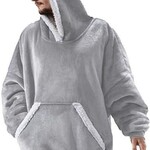 Super Comfy Fleece Hoodie - Sweater and Blanket all in one - Unisex - Light Grey