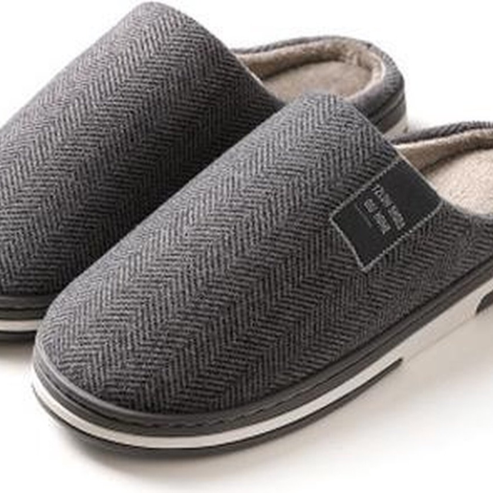 Herringbone slippers - Size 40/41 - Dark grey