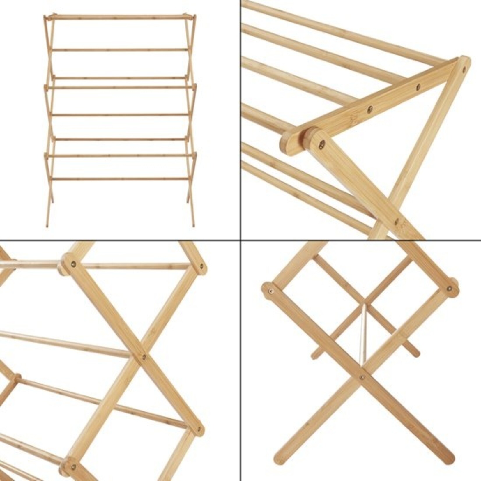 Dok Home Droogrek Grinau inklapbaar 110x57x35.5 cm bamboe